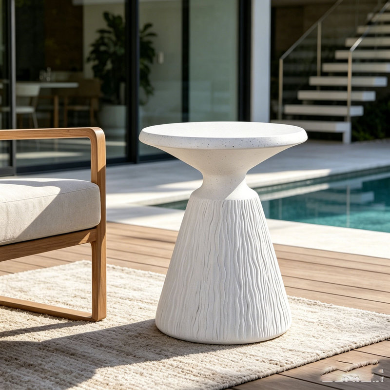 Tables de bout d'extérieur en ciment