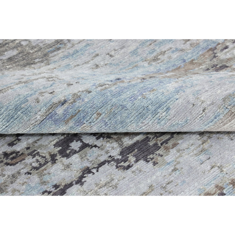 Abstract Area Rug in Blue/Gray