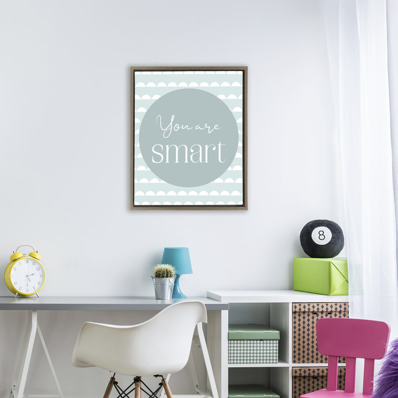 Cadre flottant You Are Smart Sentiment, design par Christine Simpson Art, Cadre flottant orme Montalcino, H 31 po x l 25 po