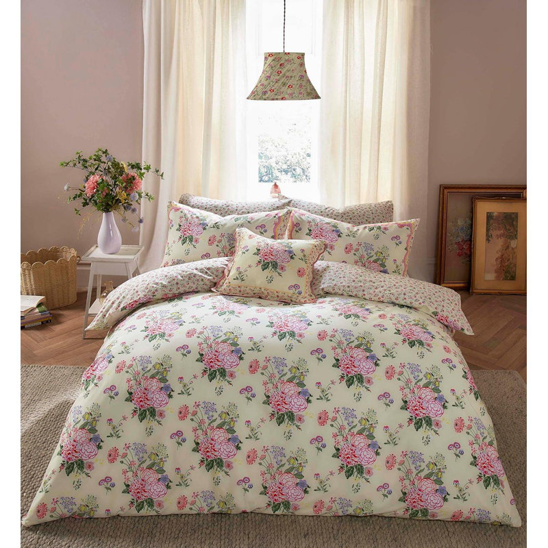 Cath Kidston Floral Fields Duvet Cover Set Lemon King Bedding Set, Super King - 2 Standard Pillowcase