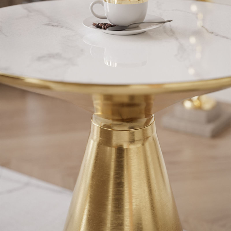 Coffee Table, White glossy marble