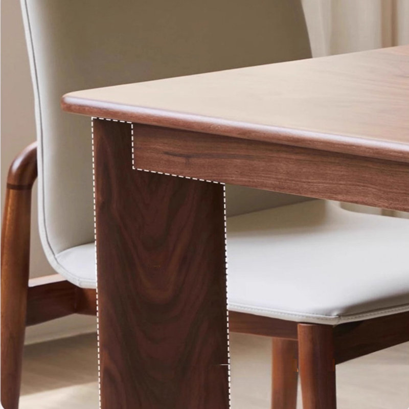 Table de salle à manger moderne en bois massif italien, H 29,52 po x L 62,99 po x l 31,49 po