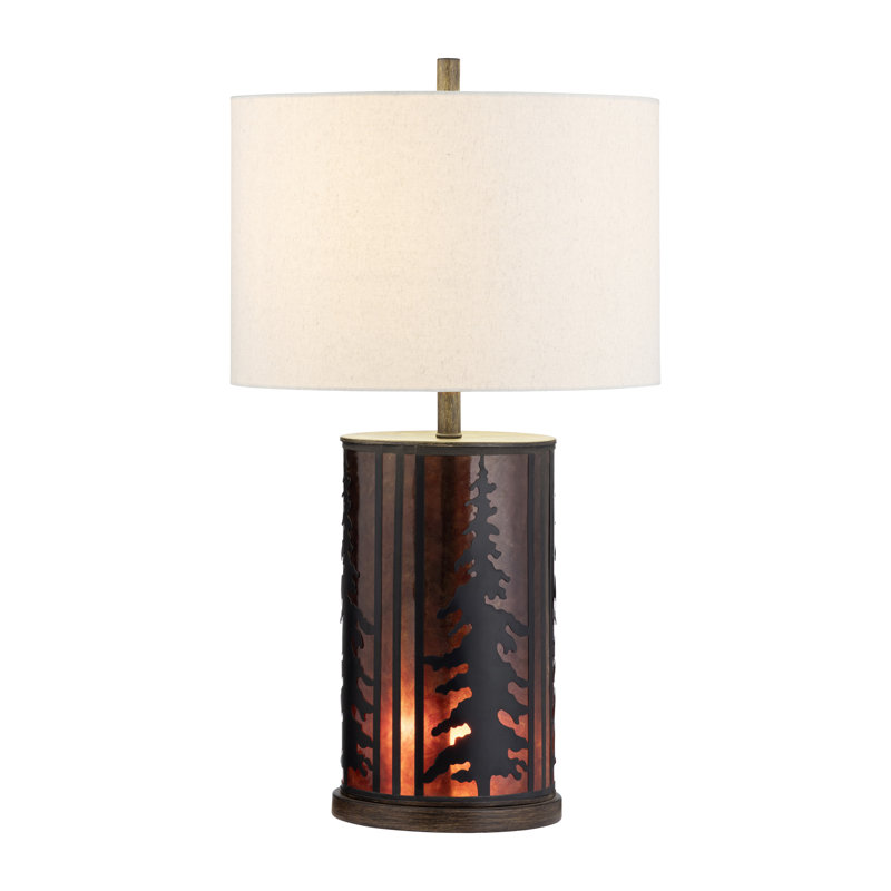 Lampe de table 32 "en métal avec abat-jour crème