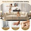 Canapé modulaire Chesterfield avec similicuir capitonné à boutons et repose-pieds-1086620320-1086620322