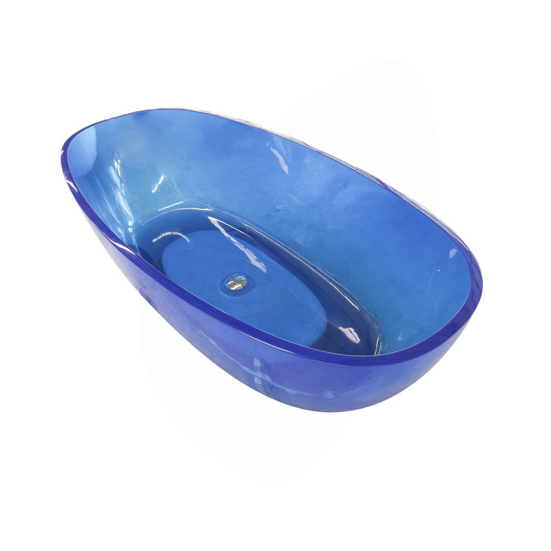 64 Inch Freestanding Solid Surface Soaking Bathtub For Bathroom