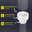 Coupleur réducteur-réducteur en PVC blanc 2 po x 1-1 / 2 po, drain Hub x Hub, système d'évacuation et d'évacuation (paquet de 25)