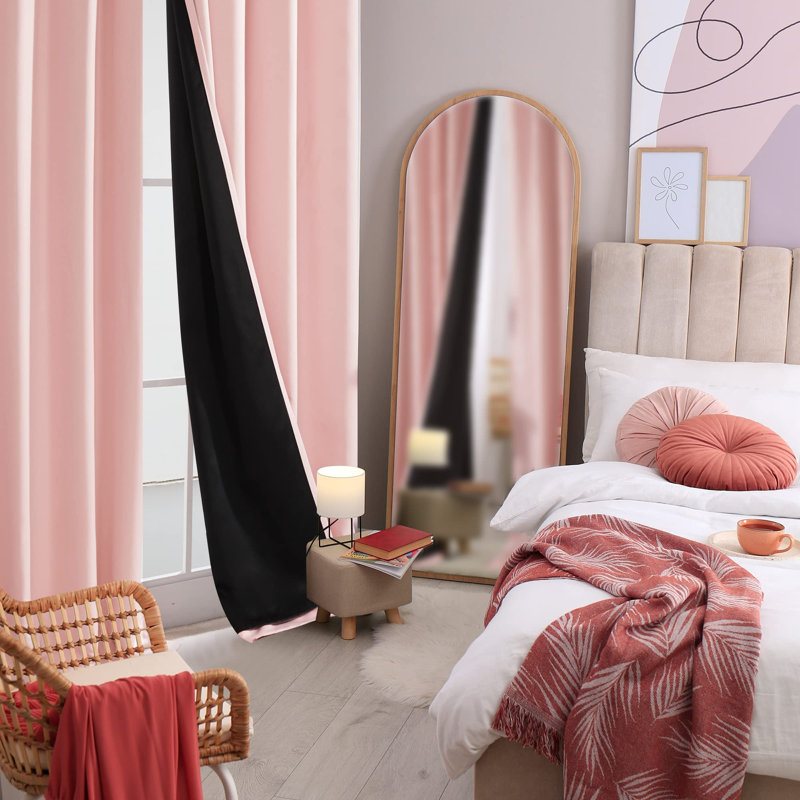 Deconovo 100% Blackout Grommet Curtain Panels with Liner, Thermal Insulated Room Darkening Curtains (Set of 2), 52" W x 72" L