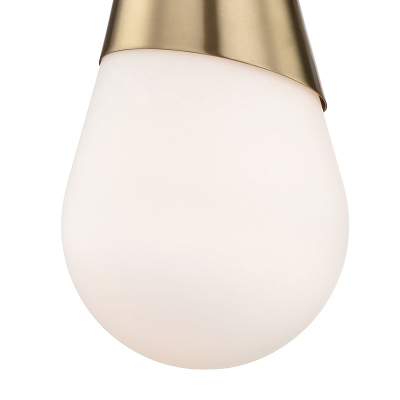 Cora Contemporary 2-Light Aged Brass Wall Sconce with Frosted Glass Shade