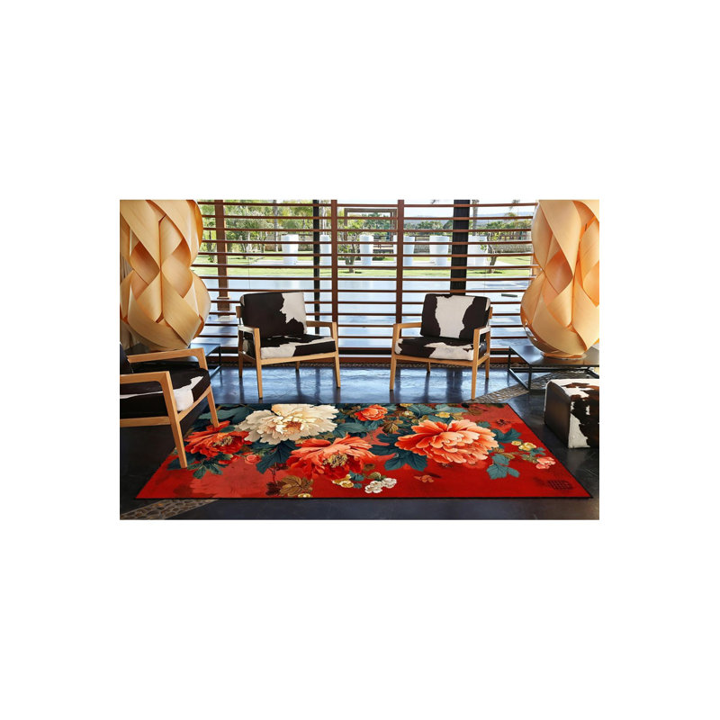 Tapis décoratif lavable à motifs colorés mélangés, Sous-tapis rectangulaire de 3 pi 3 po x 4 pi 11 po
