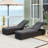 2 Pcs Chaise Lounge With 4-level Backrest Heavy-duty Metal Frame Seat Cushion Grey