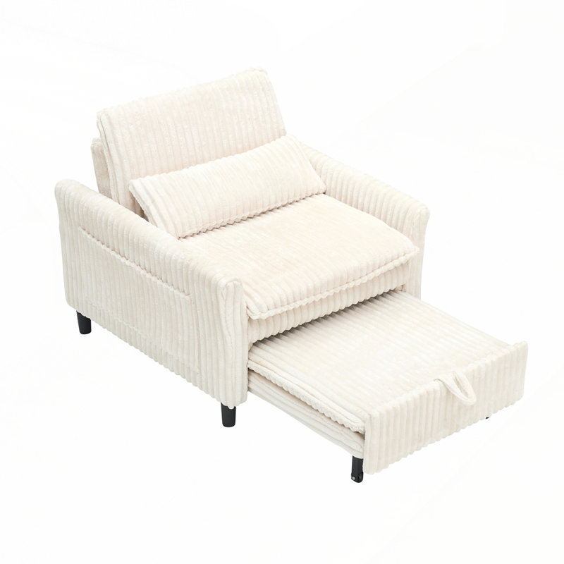 Comfortable Small Sofa Bed with Pillow Ideal for Compact Spaces and Relaxation, Beige
