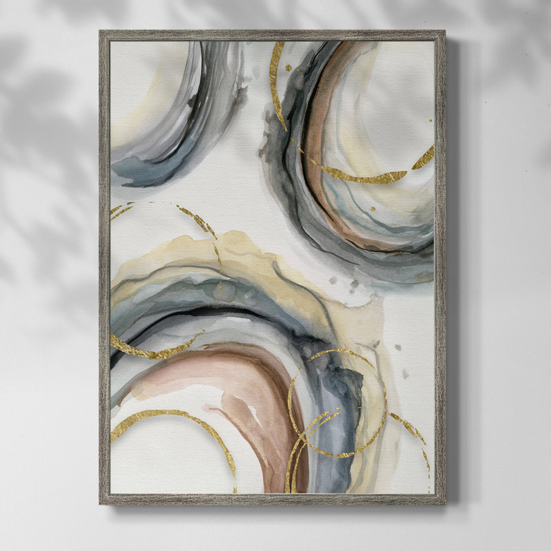 Reproduction encadrée Gold Elasticity II - bois massif, H 11 po x l 9 po