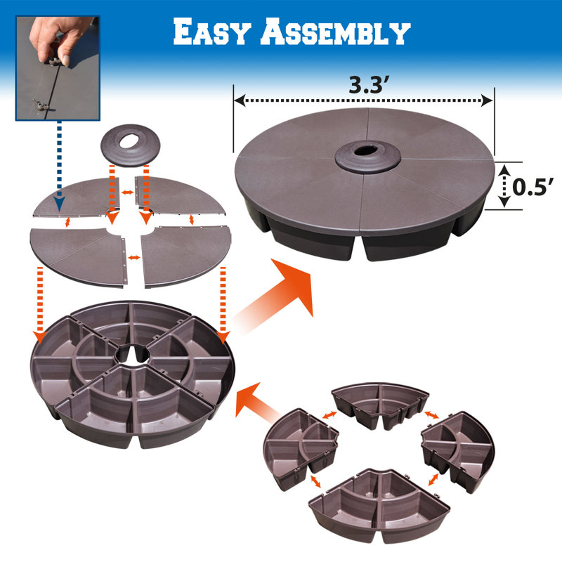 Base de parasol sur pied en plastique extérieur parasol Lasiandra