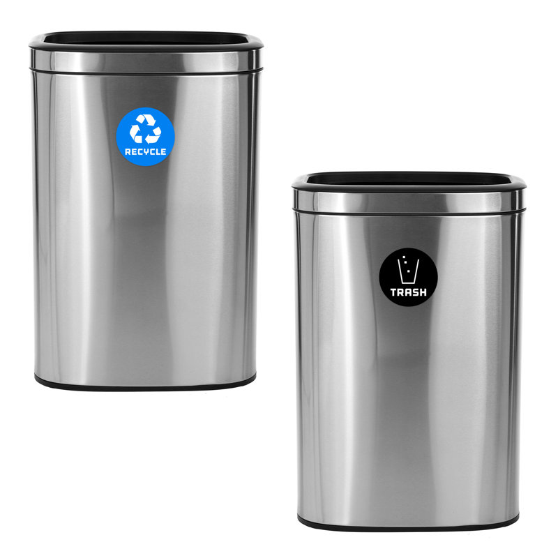 Poubelle en acier inoxydable 10,5 gallons Recycle