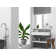 Juniper 36" Solid Surface Wall Mount Modern Minimalist Right Basin Bathroom Sink and LED Mirror Set