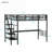 Platform Loft Bed Compact Space-Saving Twin Size Black-Toned Metal Frame with Built-in Work Desk