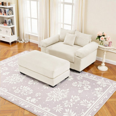 Canapé modulaire surdimensionné 54,3 po Cloud avec repose-pieds et coussins décoratifs Cloud