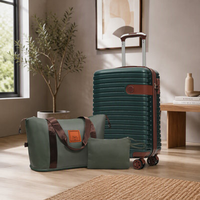 3-Piece Luggage Set, Carry on Luggage Approved, Lightweight Hardshell ABS Suitcases with Wheels, 20 inch