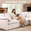 Canapé modulaire en coin surdimensionné avec repose-pieds en chenille Aldora-624086519-624086515