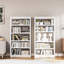 Bibliothèque en métal, bibliothèque à 5 niveaux, bibliothèques modernes avec tablettes réglables, bibliothèque blanche pour bureau à domicile, salon, garage, espace de vie restreint