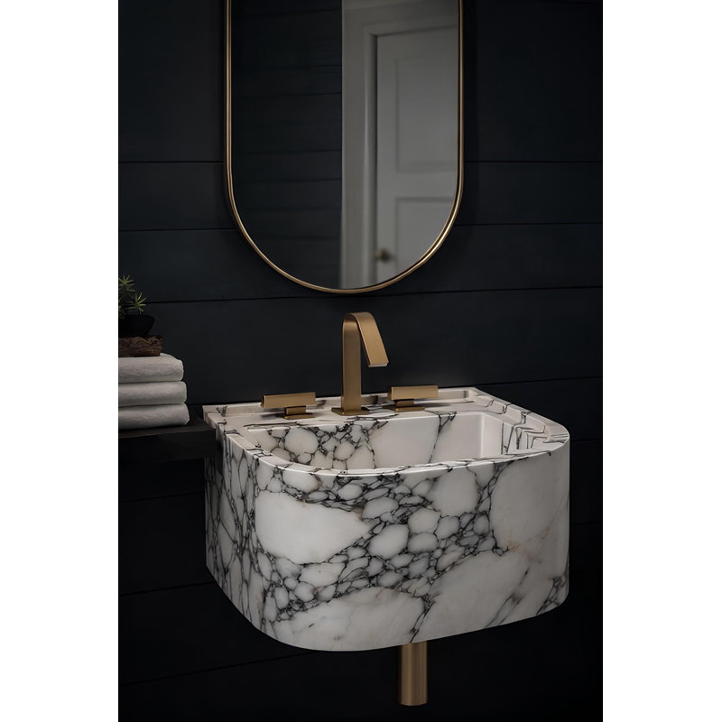 Lavabo de luxe en marbre Calacatta Viola