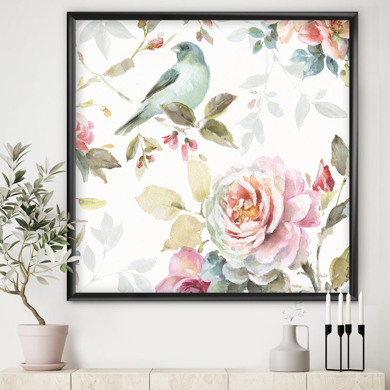 « magnifique oiseau amour ii », impression sur toile, H 16 po x l 16 po x P 1 po, Cadre noir
