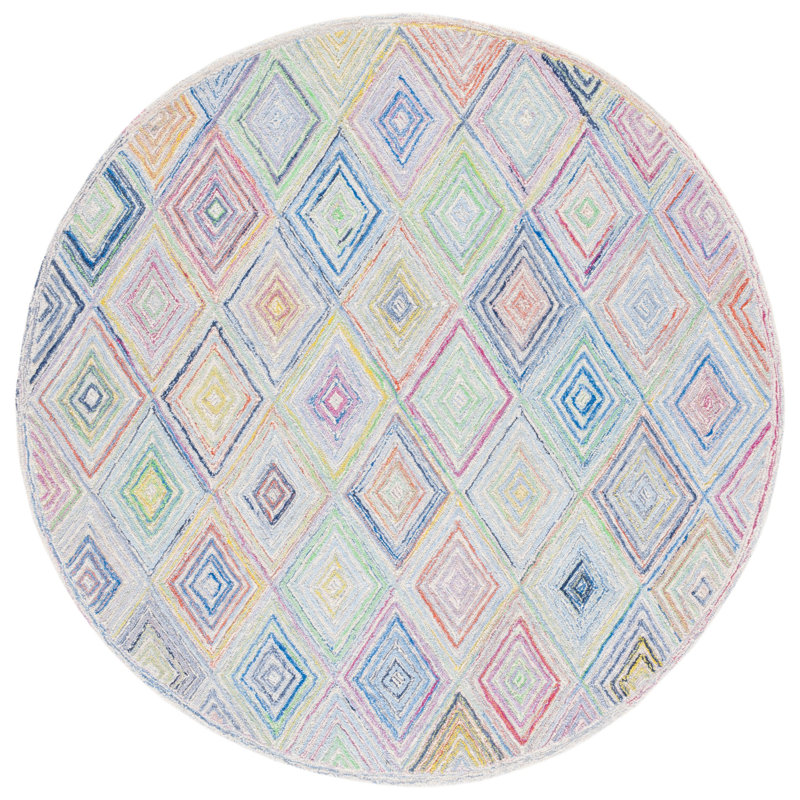 Metro Hand Tufted Performance Geometric Rug, Round 6'