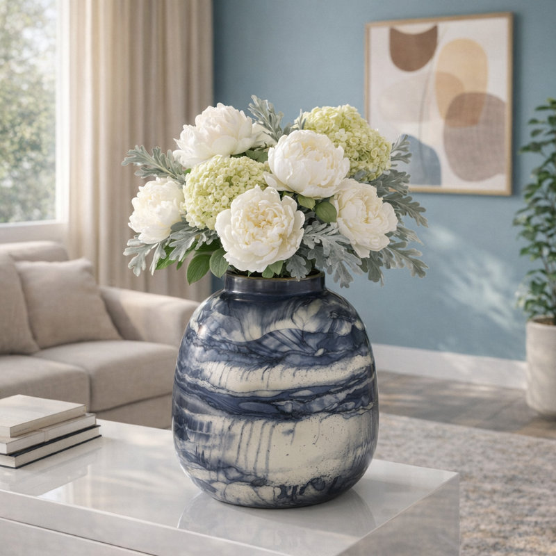 Annecy Handmade Glass Table Vase, Overall height - 13''
