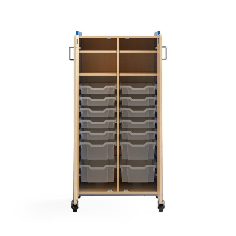 Chariot fourre-tout 18 compartiments avec bacs Whiffle, Bleu pastel