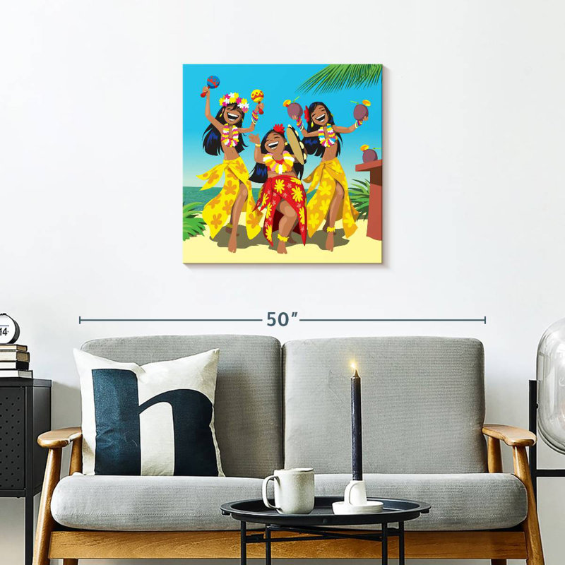 Enn Hawaiian Hula Dancers, H 24 po x l 24 po