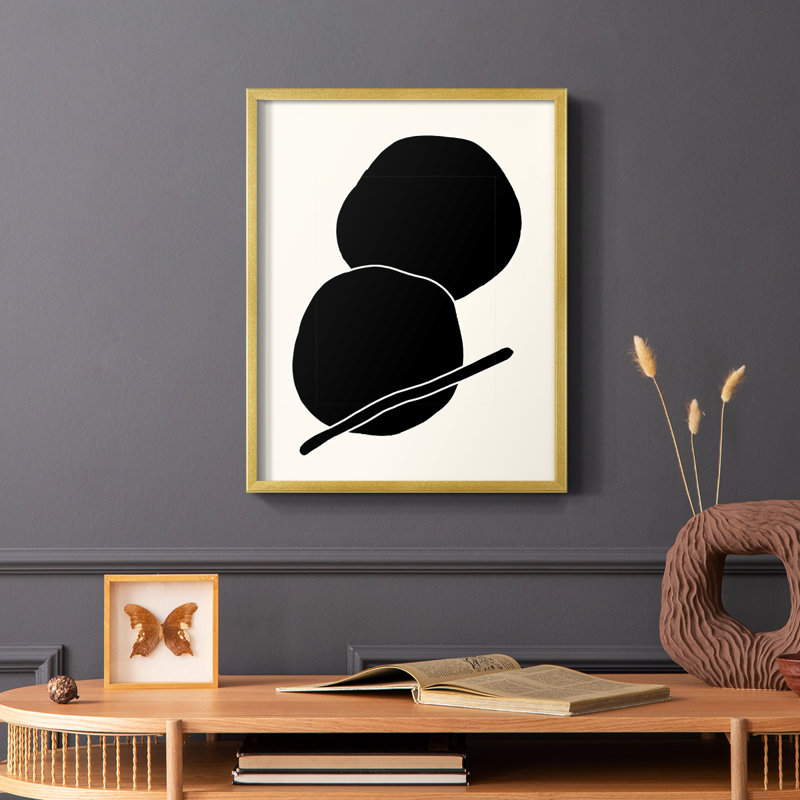 Sticks & Stones I V30, reproduction encadrée - bois massif, Or, H 20 po x l 16 po