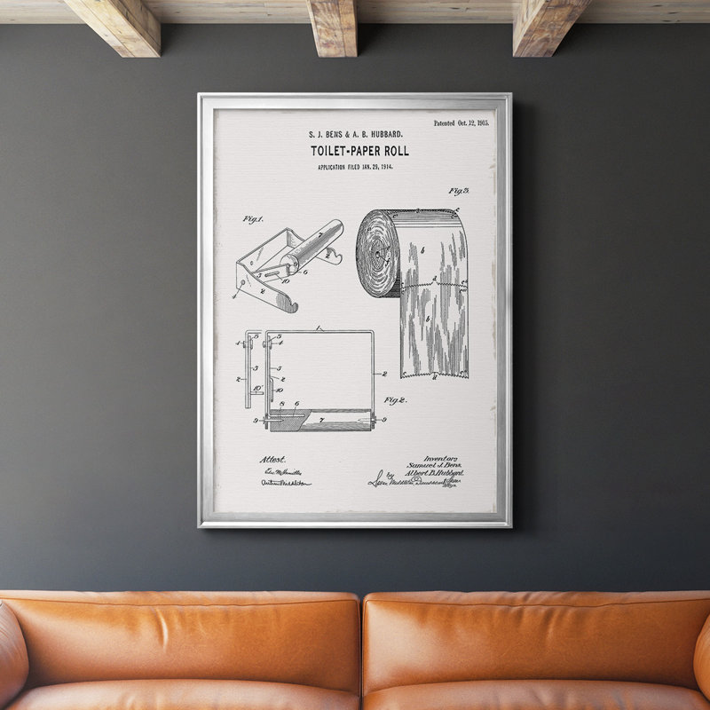 Toile de papier hygiénique de qualité supérieure brevetée I - prête à être accrochée, L 18,5 po x H 24,5 po, Cadre argenté