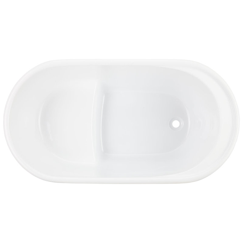 Vada 55" x 30" Freestanding Soaking Bathtub, White/White Trim