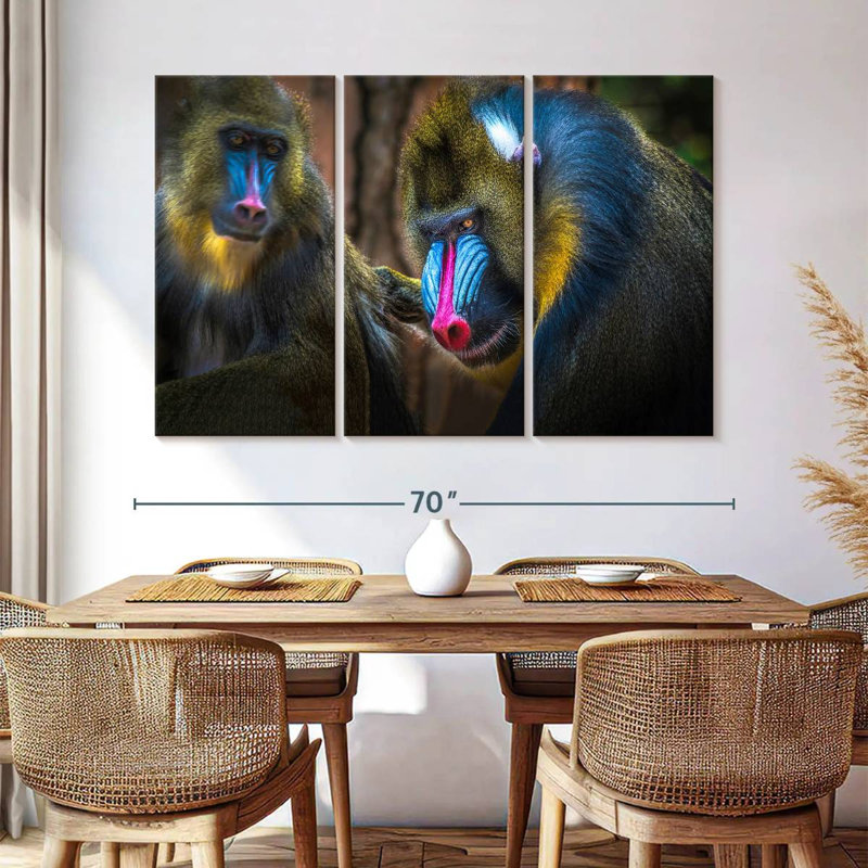 Two Mandrill Monkeys, 42" H x 65" W