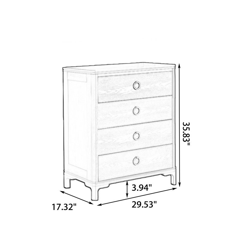 Armoire d'appoint en bois massif gris clair