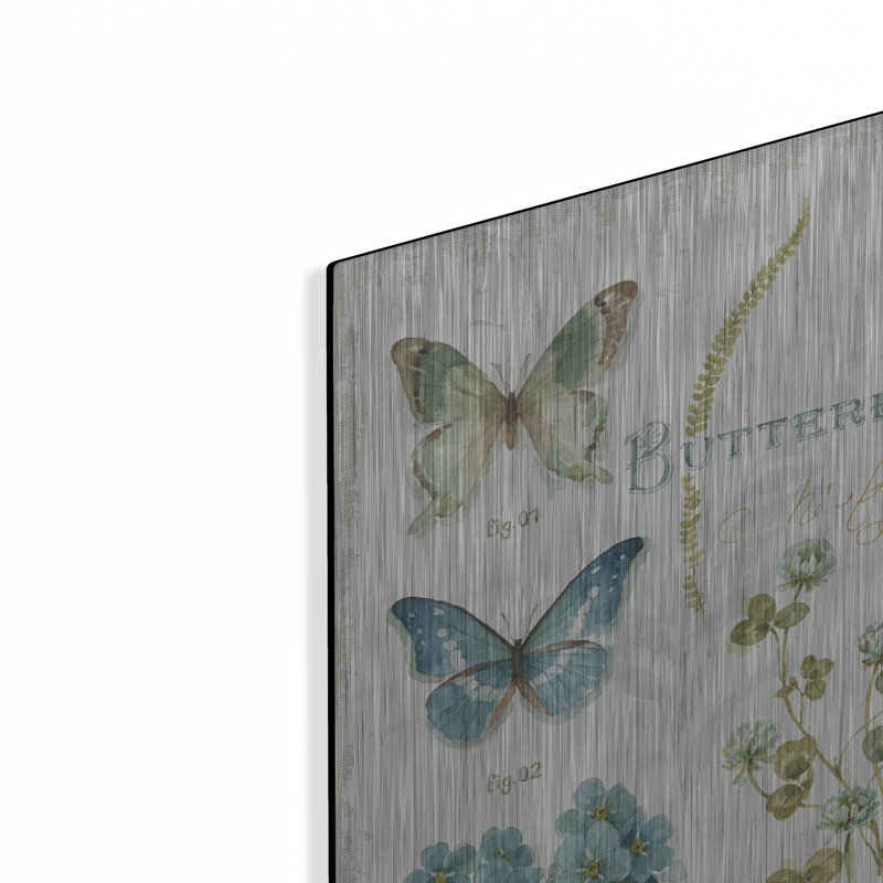 «My Greenhouse Botanical Butterfly» par Lisa Audit, art mural en métal, H 16 po x l 12 po