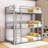 Twin Over Twin Over Twin Triple Metal Bunk Bed With Ladder-700741889