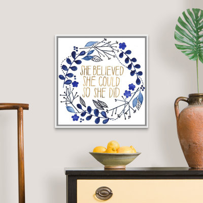 Art textuel sur toile, "Cobalt inspirations collection E" par Grace Popp
