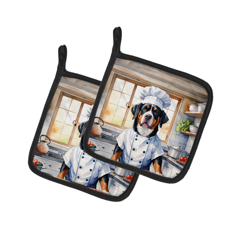 Caroline's Treasures The Dog Chef Polyester Potholder Set