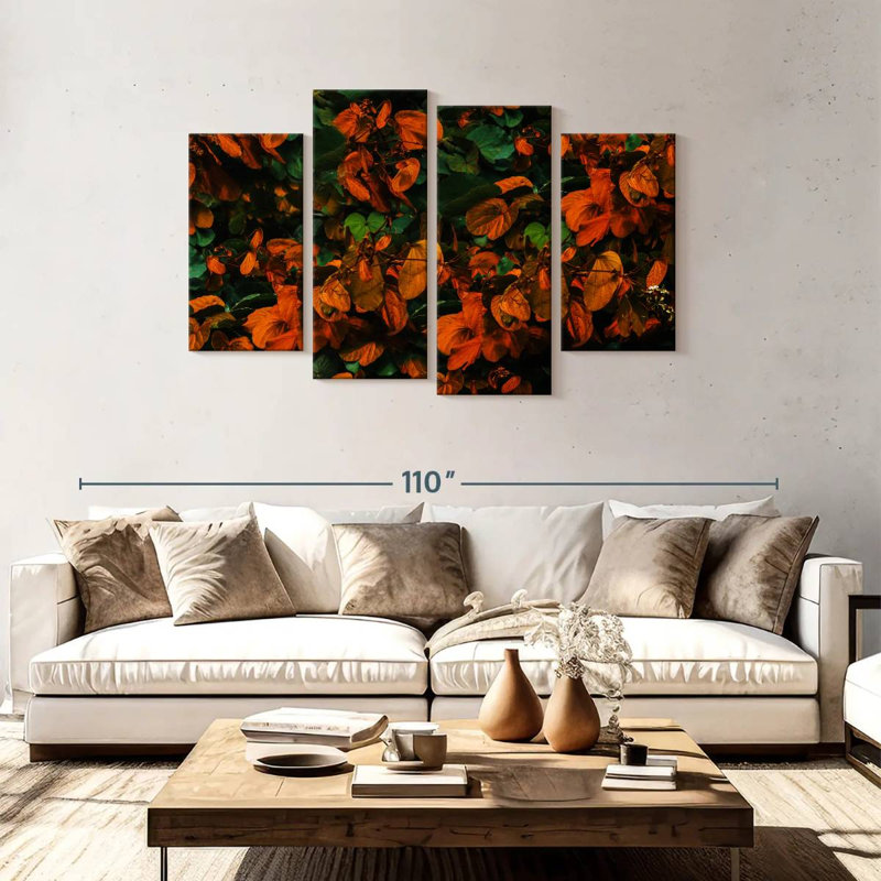 Harnek, feuilles d'automne vibrantes, H 48 po x l 75 po