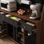 Freestanding Buffet Storage Cabinet With Hutch, Large Coffee Bar With 6 Drawers