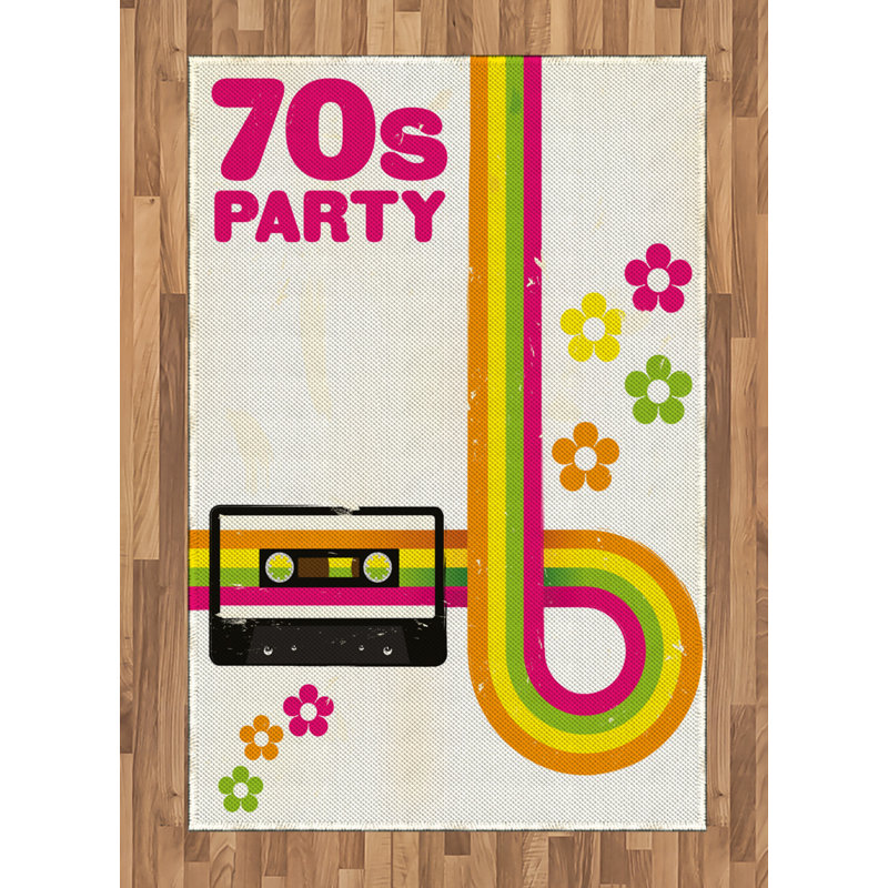Tapis décoratif coloré en fibres de polyester à haute densité, Rectangle— 4 pi x 5 pi 8 po