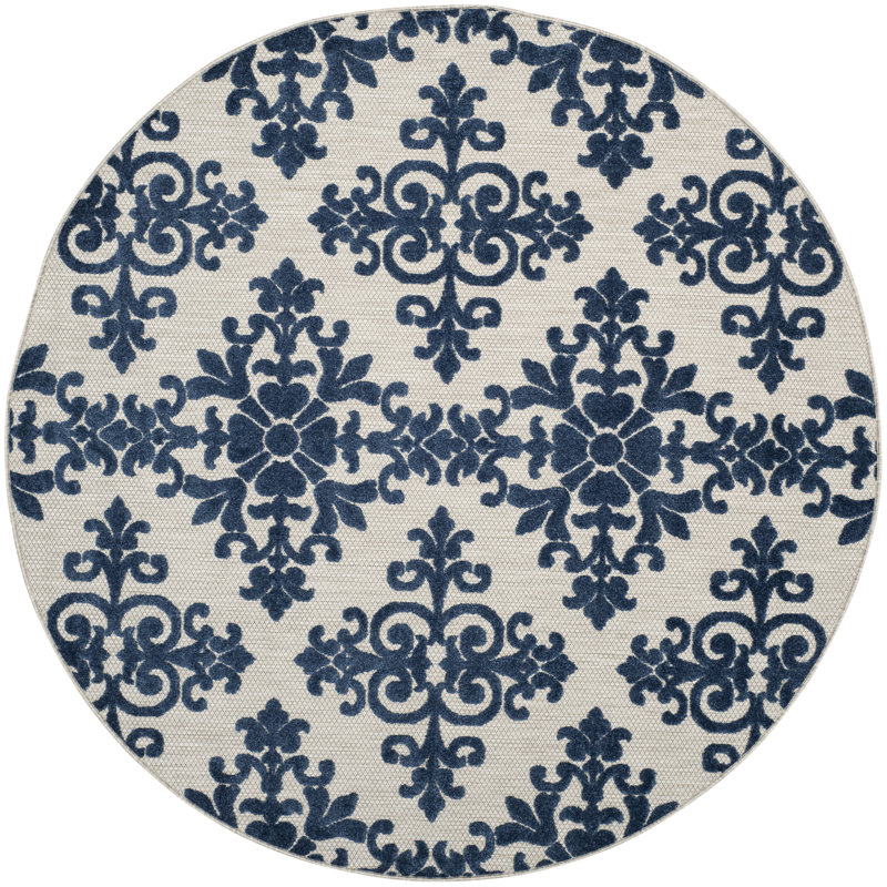 Tapis intérieur / extérieur Kari Royal, Rond 6 pi 7 po
