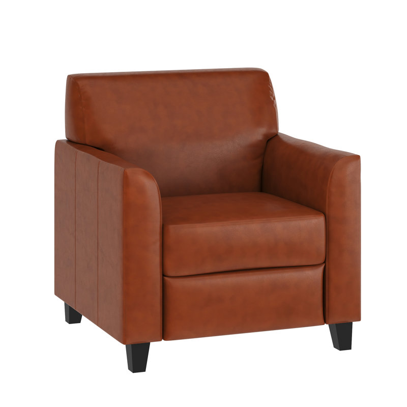 Chaise Adrey LeatherSoft avec structure aux coutures épurées, Cognac, Noir