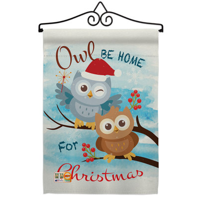 Hibou xmas-impressions 2 faces polyester 19 x 13 po ensemble de drapeaux