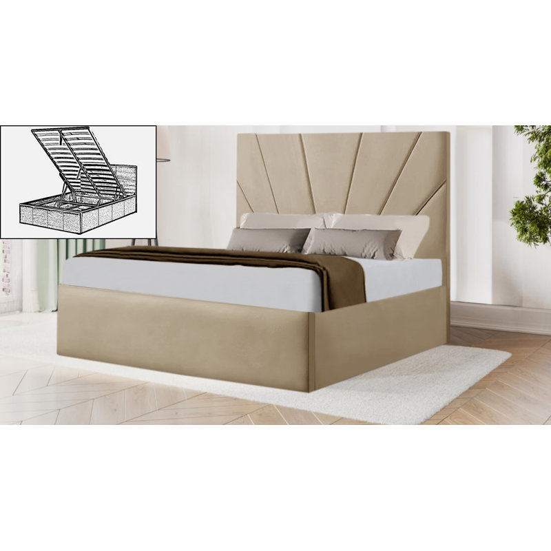 Bhorelal Upholstered Ottoman Storage Bed, Kingsize (5'), Mink
