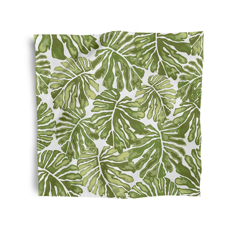 Chisara Polyester Floral Square Napkin, Green