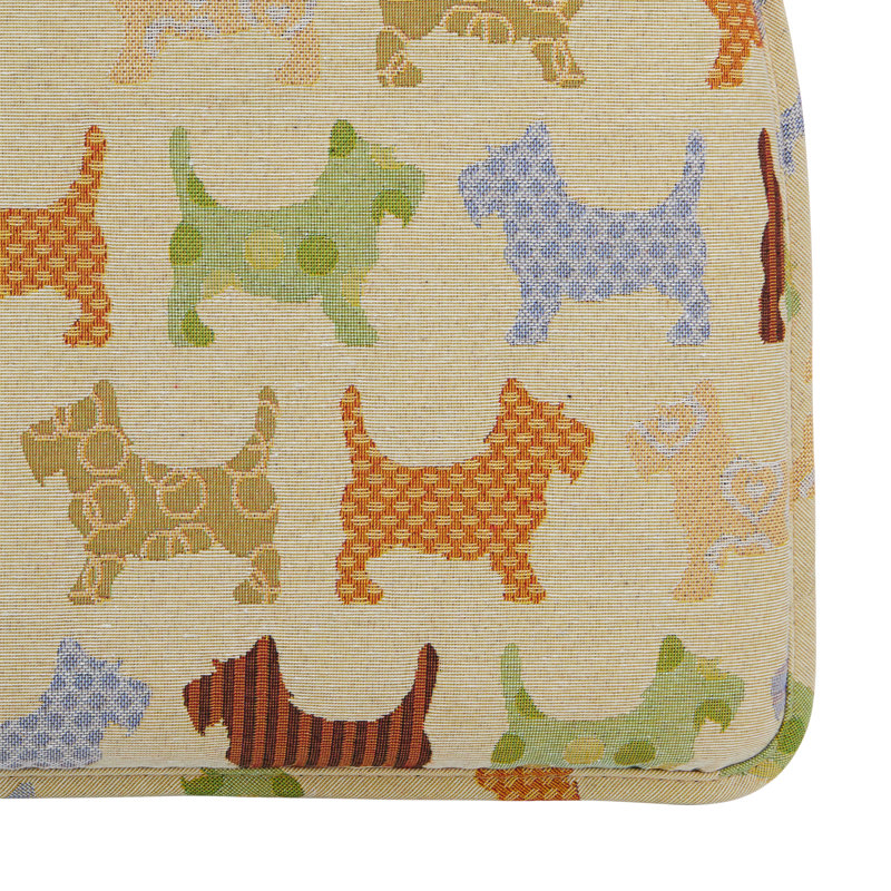 Outdoor 2'' Dining Chair Seat Cushion, Scottie Dogs