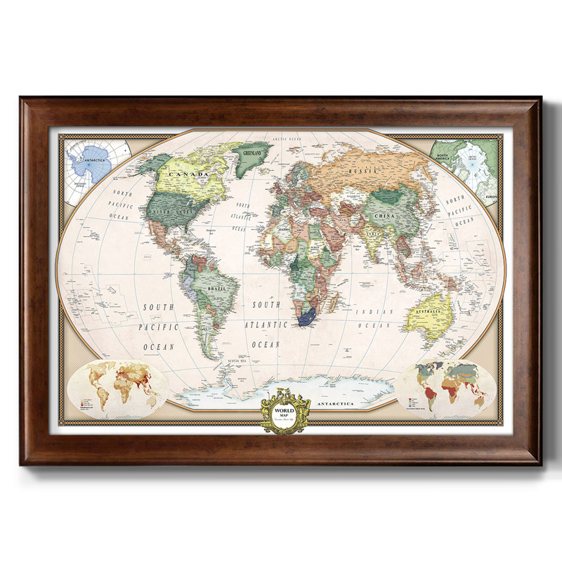 «Push Pin Map», reproduction d'art sur toile, H 24 po x l 36 po x P 1 po