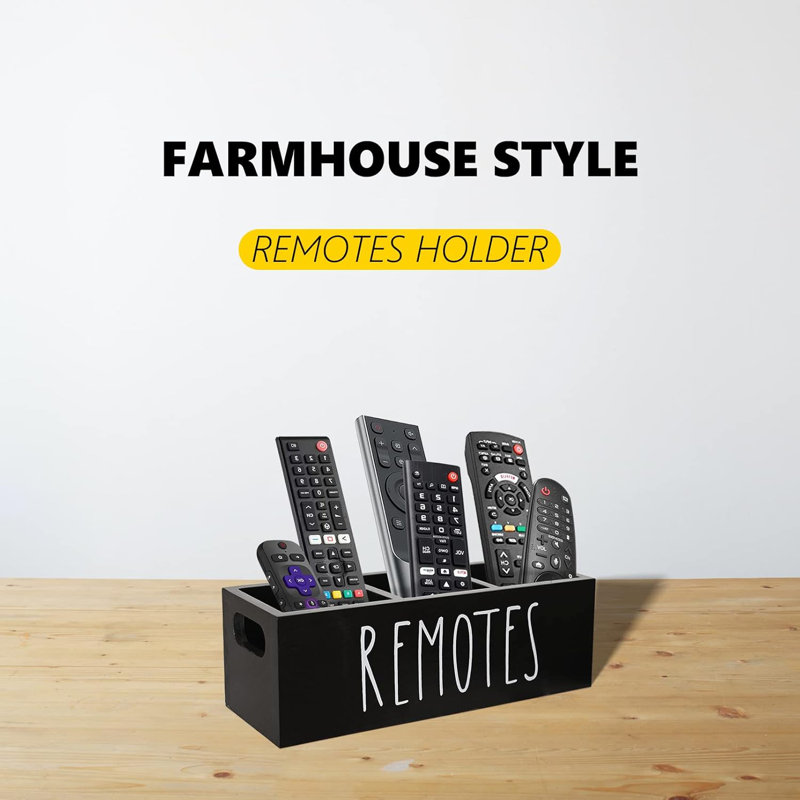 Remote Control Holder, Farmhouse Remote Storage Caddy, Bedside TV Controller Box